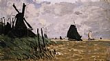 Claude Monet Wall Art - Windmill at Zaandam 2